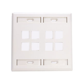 Product Image of Dual-Gang Quickport, Wallplate w/ ID Windows, 8-port (White)