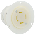 Product Image of 30A, 277/480V 3-Phase Y, NEMA L19-30R, 4P, 4W, Flanged Outlet Locking Receptacle, Non-Grounding (White)