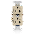 Product Image of Duplex Receptacle Outlet, Heavy-duty , 20A, 125v, Back Or Side Wire, 2-pole, 3-wire (Ivory)