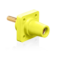 Product Image of 16 Series Female Panel Receptacle, Cam-Type, 90-Degree, Threaded Stud Length, 1.5", Taper Nose, 400A Max, Cable Range, #2 to 4/0 AWG (Yellow)