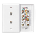 Product Image of Standard Telephone Wall Jack, 6p4c X 6p4c, Screw Terminals (White)