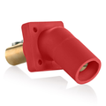 Product Image of 16 Series Male Panel Receptacle, Cam-Type, 45-Degree, Double Set Screw, Taper Nose, Cable Range- 2/0 to 4/0 AWG, 400A Max (Red)