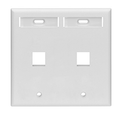 Product Image of Dual-Gang Quickport, Wallplate w/ ID Windows, 2-port (White)