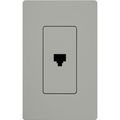 Product Image of Claro Telephone Jack, 6-conductor, RJ11, Fits Decorator-Style Wall Plates, CA-PJ-GR, Gray
