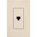 Product Image of Claro Telephone Jack, 6-conductor, RJ11, Fits Decorator-Style Wall Plates, Light Almond