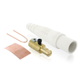 Product Image of 16 Series Taper Nose Cam-Type Male Plug, Contact & Insulator, Detachable, 2/0, 4/0 AWG, 400A Max, Type 3R When Mated (White)