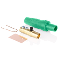 Product Image of 16 Series Taper Nose Cam-Type Female Plug, Contact & Insulator, Detachable, Pre-cut For 4/0 AWG, 400A Max, Type 3R When Mated (Green)