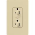 Product Image of Claro 15A Dual Dimming, Tamper Resistant Duplex Receptacle, Decorator Outlet, Gloss Finish, Ivory