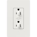 Product Image of Claro 15A Dual Dimming, Tamper Resistant Duplex Receptacle, Decorator Outlet, Gloss Finish, White