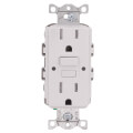 Product Image of Claro 15A Self-Testing GFCI, Tamper Resistant Duplex Receptacle, Designer Style Outlet, CAR-15-GFST-WH, White