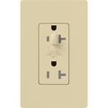 Product Image of Claro 15A Half-Dimming, Tamper Resistant Duplex Receptacle, Decorator Outlet, Gloss Finish, Ivory