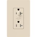 Product Image of Claro 15A Half-Dimming, Tamper Resistant Duplex Receptacle, Decorator Outlet, Gloss Finish, Light Almond
