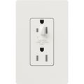 Product Image of Claro 15A Half-Dimming, Tamper Resistant Duplex Receptacle, Decorator Outlet, Gloss Finish, White