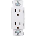 Product Image of Claro 15A Duplex Receptacle, Designer Style Outlet, CAR-15-WH, White