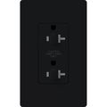 Product Image of Claro 20A Dual Dimming, Tamper Resistant Duplex Receptacle, Decorator Outlet, Gloss Finish, Black
