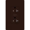 Product Image of Claro 20A Dual Dimming, Tamper Resistant Duplex Receptacle, Decorator Outlet, Gloss Finish, Brown