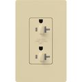 Product Image of Claro 20A Dual Dimming, Tamper Resistant Duplex Receptacle, Decorator Outlet, Gloss Finish, Ivory