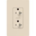 Product Image of Claro 20A Dual Dimming, Tamper Resistant Duplex Receptacle, Decorator Outlet, Gloss Finish, Light Almond