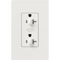 Product Image of Claro 20A Dual Dimming, Tamper Resistant Duplex Receptacle, Decorator Outlet, Gloss Finish, White