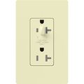Product Image of Claro 20A Half-Dimming, Tamper Resistant Duplex Receptacle, Decorator Outlet, Gloss Finish, Almond