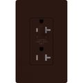 Product Image of Claro 20A Half-Dimming, Tamper Resistant Duplex Receptacle, Decorator Outlet, Gloss Finish, Brown