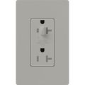 Product Image of Claro 20A Half-Dimming, Tamper Resistant Duplex Receptacle, Decorator Outlet, Gloss Finish, Gray