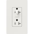 Product Image of Claro 20A Half-Dimming, Tamper Resistant Duplex Receptacle, Decorator Outlet, Gloss Finish, White