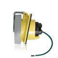 Product Image of 30A, 125V 2P, 3W, LEV Series IEC 60309-1 & 60309-2 Pin & Sleeve Receptacle, IP66/IP67/IP68/IP69K, Watertight (Yellow)