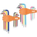 Product Image of 19 Piece Powder Coated Long Ball End Hex Key Set, SAE/Metric