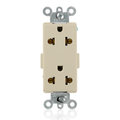 Product Image of Decora Plus Duplex Receptacle, Euro-American, 15A 125V or 16A 250V 2P, 3W (Ivory)