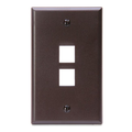 Product Image of Single-Gang Quickport, Wallplate, 2-port (Brown)