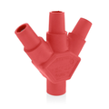 Product Image of 16 Series Taper Nose Multi-Way Connector, Cam-Type, Male-Female-Female-Female, 400A Max (Red)