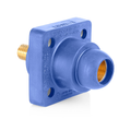 Product Image of 18 Series Single Pole Cam Type Female Panel Receptacle, Ball Nose, .75" Threaded Stud Termination, 90 Degrees, Cable Range #2, 4/0, 400A Max (Blue)