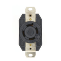 Product Image of 30A, 600V 3-Phase, NEMA L17-30R, 3P, 4W, Flush Mtg Locking Receptacle, Grounding, V-0-MAX (Black)