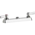 Product Image of Workboard Faucet, Deck Mount, 8" Centers, Less Spout (Polished Chrome), W8D-LES369AB