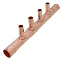 Product Image of 1" Male Sweat x Female Sweat Copper Manifold w/ 1/2" Sweat Loops (4 Outlets)