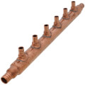 3/4" PEX Crimp Copper Manifold w/ 1/2" PEX Crimp Outlets (6 outlets)