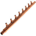Product Image of 1" PEX Crimp × PEX Crimp Copper Manifold, w/ 1/2" PEX Crimp Outlets (8 Outlets)