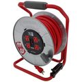 Product Image of 4 Outlet Cable Management Retractable Extension Cord Reel, 12 AWG SJTW Cable (75 Ft. Cord)