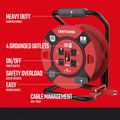 Product Image of 4 Outlet Cable Management Retractable Extension Cord Reel, 14 AWG SJTW Cable (100 Ft. Cord)