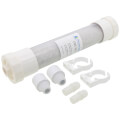 2" Clear Tube Condensate Neutralizer w/ Media Filled Sack, PVC Adapters, Barb Adapters, & Snap-In Brackets (220,000 BTU/hr)
