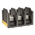 Product Image of 3 Poles, 6 Load Connections, 100 kAIC, 175 Amp, 8-2/0 AWG (Al), 14-2/0 AWG (Cu) Primary, 4-14 AWG (Cu), 4-8 AWG (Al) Secondary, Thermoplastic Power Distribution Block 600 Volts AC/DC, 1 Primary Connection, 5.2" Long x 3.32" Deep x 4" High