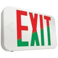 Product Image of All Pro Exit Single/Dual Face Field Selectable Red or Green LED Illuminated Exit Sign w/ Nickel Cadmium Battery, 120/277 VAC, 1-3/4" Wide x 11-11/16" Long (White), APX7RG