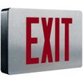 Product Image of Sure-Lites 2 Face Die Cast Aluminum LED Illuminated Exit Sign, 120/277 VAC, 2-1/4" Wide x 12-5/8" Long (Brushed Aluminum Face w/Black Housing), CX62