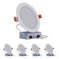 Product Image of HALO 6" HLB Round Slim Canless LED Downlight, Selectable 5CCT, 2700/3000/3500/4000/5000K, 13.48W - Matte White (4 Pack)