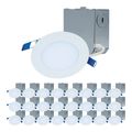 Product Image of HALO 4" HLB Smooth Lens Canless LED Downlight, 3000K Fixed CCT, 10W, Matte White (24 Pack)