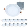 Product Image of HALO 6" HLB Smooth Lens Canless LED Downlight, 3000K Fixed CCT, 13.5W, Matte White (12 Pack)