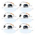 Product Image of HALO 5/6" LT56 Round Recessed Baffle LED Trim, Selectable 5CCT, 2700/3000/3500/4000/5000K, 8.75W, Matte White (6 Pack)
