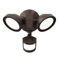 Product Image of HALO Twin-Head Round Floodlight with Motion Sensor, 21.6W (Bronze)