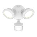 Product Image of HALO Twin-Head Round Floodlight with Motion Sensor, 21.6W (White)